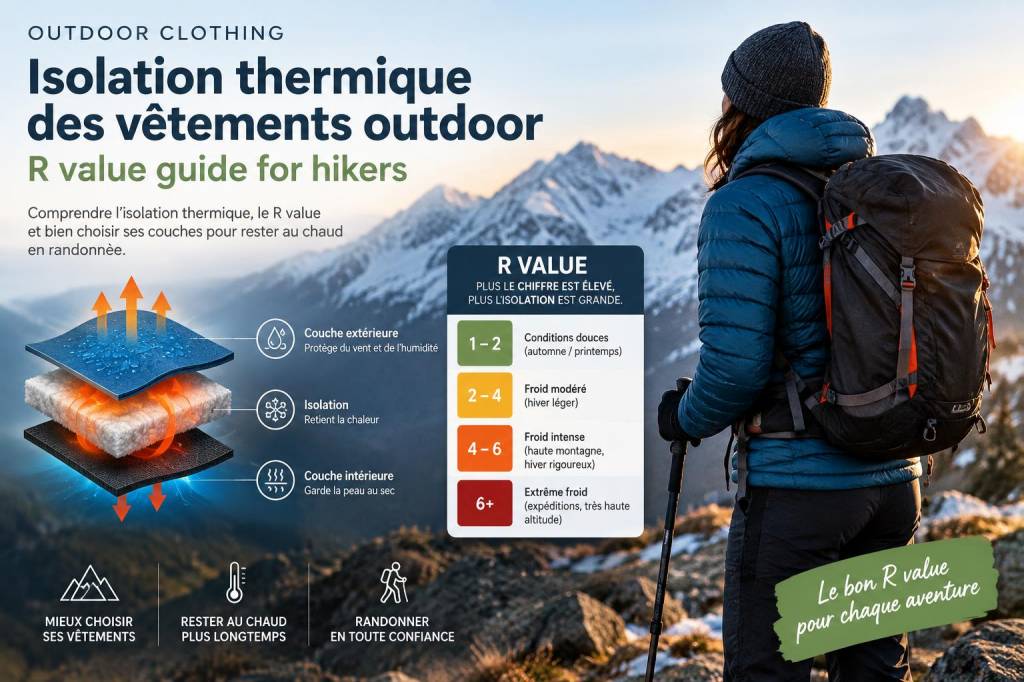 Isolation thermique des vêtements outdoor: r-value guide for hikers