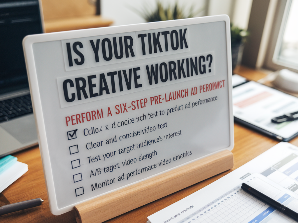 Is your tiktok creative working? a six-step pre-launch test to predict ad performance