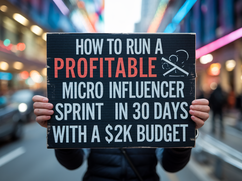How to run a profitable micro-influencer sprint in 30 days with a $2k budget