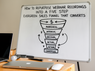How to repurpose webinar recordings into a five-step evergreen sales funnel that converts?