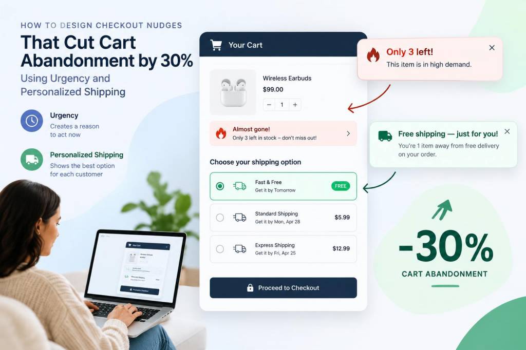 How to design checkout nudges that cut cart abandonment by 30% using urgency and personalized shipping